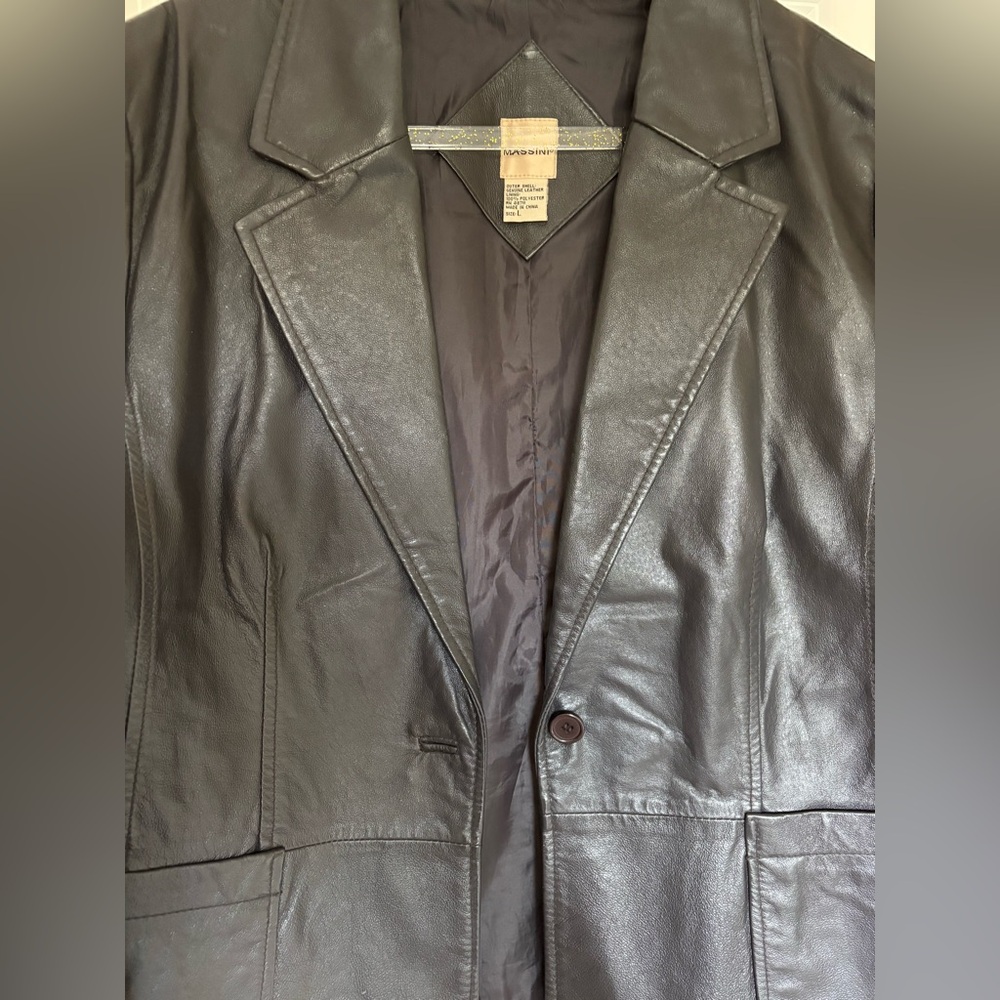 Women's Deep Brown Leather Blazer/Jacket - Picture 2 of 5
